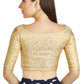 Aastha Fashion Beige Brocade Boat Neck Cold Sleeve Readymade Blouse