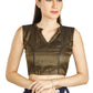 Aastha Fashion Black Brocade V Neck Chinese Collar Princes Cut With Body Piping Readymade Blouse