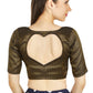 Aastha Fashion Black Brocade Boat neck Plain Readymade Blouse