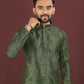 Anaita Green Embroidered Silk Straight Kurta