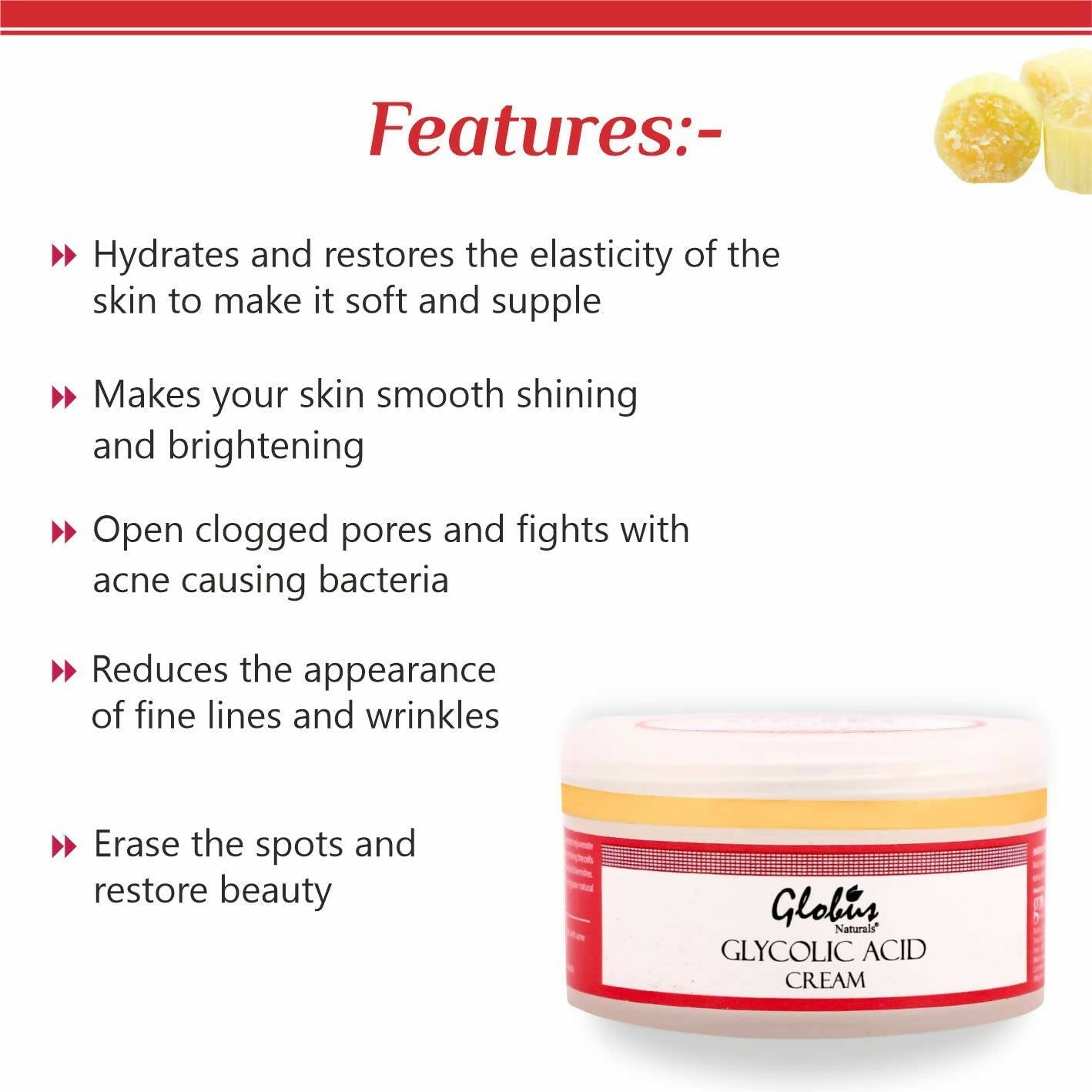 Globus Naturals Glycolic Acid Face Cream - Swadesiicart