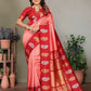 Joban Fashion Banarasi Light Pink Butti Soft Silk Saree | Swadesiicart