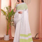 Shree Shyam Fashion The White Loom White Linen Cotton Saree