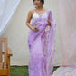 Vamsee Ishaq Lavender Organza Saree - Swadesiicart