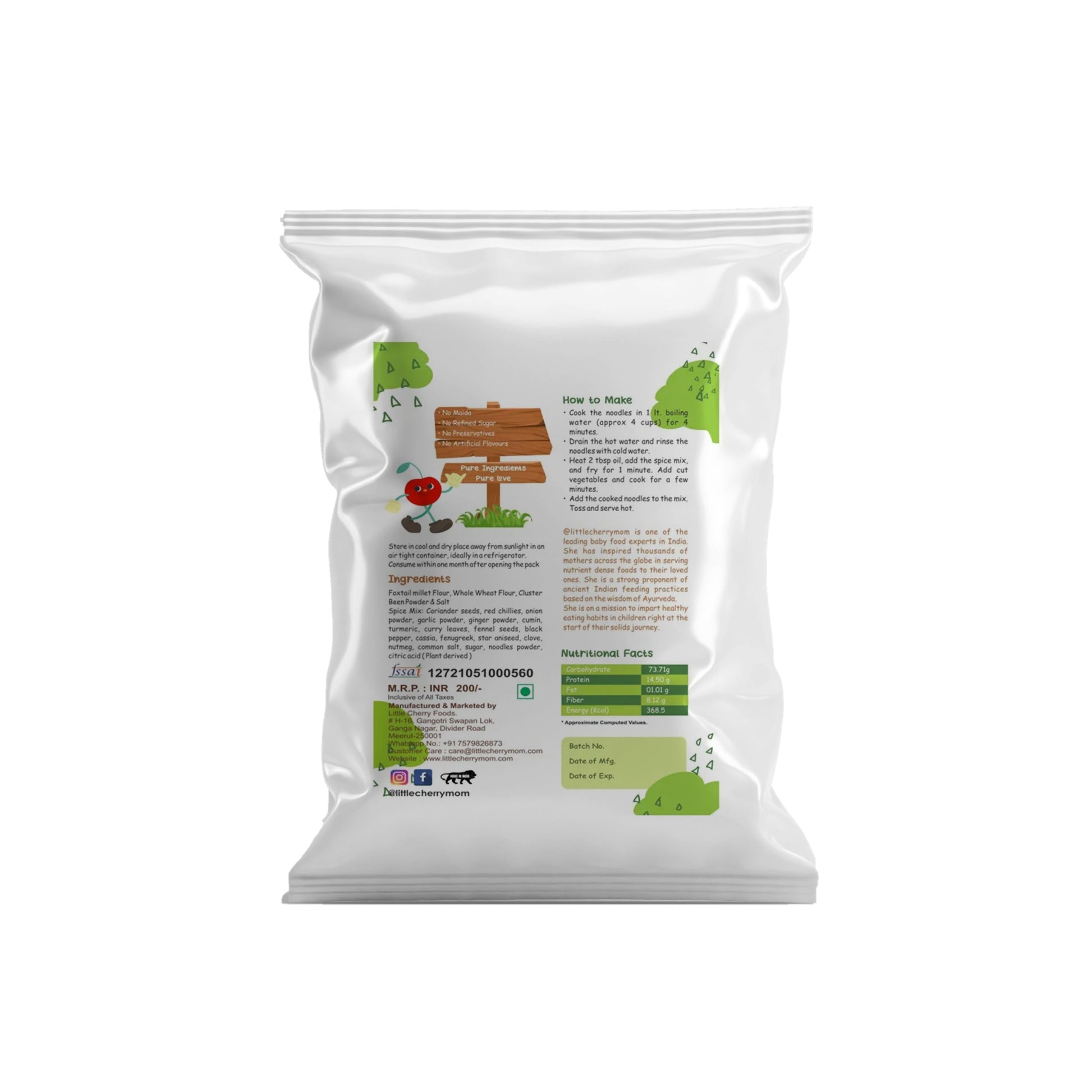 Littlecherrymom Foxtail Millet Instant Noodles | Swadesiicart