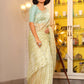 Vamsee Vijaytara Pista Organza Saree - Swadesiicart
