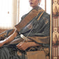 Platinum Grey Tussar Banarasi Silk Designer Saree - Emponline | Swadesiicart