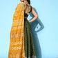 Ahalyaa Olive Green & Silver-Toned Printed Ready to Wear Lehenga & Blouse With Dupatta | Swadesiicart
