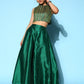 Ahalyaa Women Green & Gold-Toned Printed Co-ords - Swadesiicart