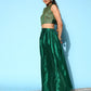 Ahalyaa Women Green & Gold-Toned Printed Co-ords - Swadesiicart