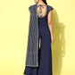 Ahalyaa Striped Top with Palazzos and Dupatta | Swadesiicart