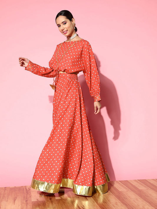 Ahalyaa Printed Crepe Co-Ords - Swadesiicart