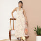 Ahalyaa Women Pink Floral Printed Empire Gotta Patti Kurta with Churidar | Swadesiicart
