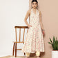 Ahalyaa Women Pink Floral Printed Empire Gotta Patti Kurta with Churidar | Swadesiicart