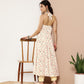 Ahalyaa Women Pink Floral Printed Empire Gotta Patti Kurta with Churidar | Swadesiicart