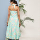 Ahalyaa Women Blue Floral Printed Gotta Patti Kurta with Churidar | Swadesiicart