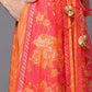 Ahalyaa Orange Striped Ethnic Maxi Dress | Swadesiicart
