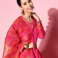 Ahalyaa Ethnic Motifs Crepe Ethnic Maxi Dress | Swadesiicart
