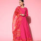 Ahalyaa Ethnic Motifs Crepe Ethnic Maxi Dress | Swadesiicart