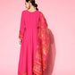 Ahalyaa Ethnic Motifs Crepe Ethnic Maxi Dress | Swadesiicart