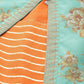 Ahalyaa Orange & Sea Green Striped Maxi Dress with Ethnic Jacket | Swadesiicart