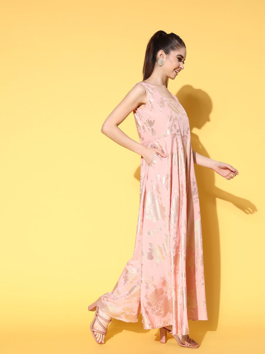 Ahalyaa Floral Printed Maxi Ethnic Dress | Swadesiicart