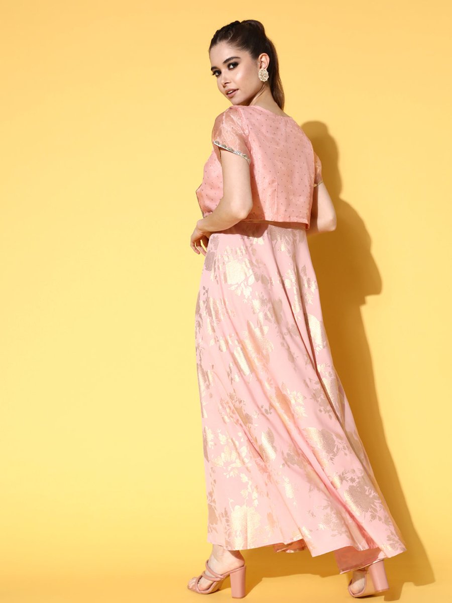 Ahalyaa Floral Printed Maxi Ethnic Dress | Swadesiicart