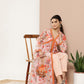 Ahalyaa Women Pink Floral Printed High Slit Kurta with Trousers | Swadesiicart