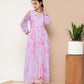 Ahalyaa Women Abstract Printed Gown Ethnic Dress | Swadesiicart