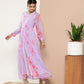 Ahalyaa Women Abstract Printed Gown Ethnic Dress | Swadesiicart