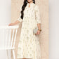 Ahalyaa Tropical Printed Gathered Empire Ethnic Dress | Swadesiicart
