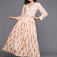Ahalyaa Floral Print Puff Sleeves Maxi Ethnic Dress | Swadesiicart