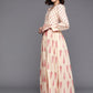 Ahalyaa Floral Print Puff Sleeves Maxi Ethnic Dress | Swadesiicart
