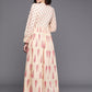 Ahalyaa Floral Print Puff Sleeves Maxi Ethnic Dress | Swadesiicart