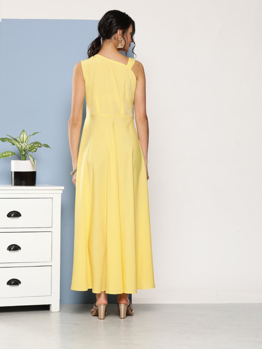 Ahalyaa Women Colourblocked Maxi Ethnic Dress | Swadesiicart