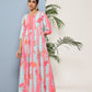Ahalyaa Women Printed Layered Maxi Ethnic Dress | Swadesiicart