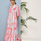 Ahalyaa Women Printed Layered Maxi Ethnic Dress | Swadesiicart