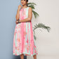 Ahalyaa Women Floral Printed Empire Midi Ethnic Dress | Swadesiicart