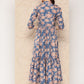 Ahalyaa Floral Printed Gathered Crepe Empire Ethnic Dress | Swadesiicart