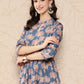Ahalyaa Floral Printed Gathered Crepe Empire Ethnic Dress | Swadesiicart
