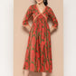 Ahalyaa Floral Print Crepe A-Line Midi Dress | Swadesiicart