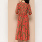 Ahalyaa Floral Print Crepe A-Line Midi Dress | Swadesiicart