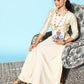 Ahalyaa Women Striped Crepe Maxi Ethnic Dress With Gotta Patti Detail | Swadesiicart