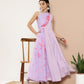 Ahalyaa Women Printed Layered Maxi Ethnic Dress | Swadesiicart