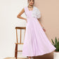 Ahalyaa Women Printed Ruffles Maxi Ethnic Dress | Swadesiicart
