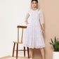 Ahalyaa Women Floral Printed Empire Midi Ethnic Dress | Swadesiicart