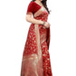 Vamika Banarasi Jacquard Weaving Red Saree (PARINITI RED) | Swadesiicart
