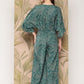 Ahalyaa Printed Basic Jumpsuit with Lace Inserts | Swadesiicart