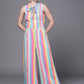 Ahalyaa Multicoloured Striped Basic Jumpsuit | Swadesiicart
