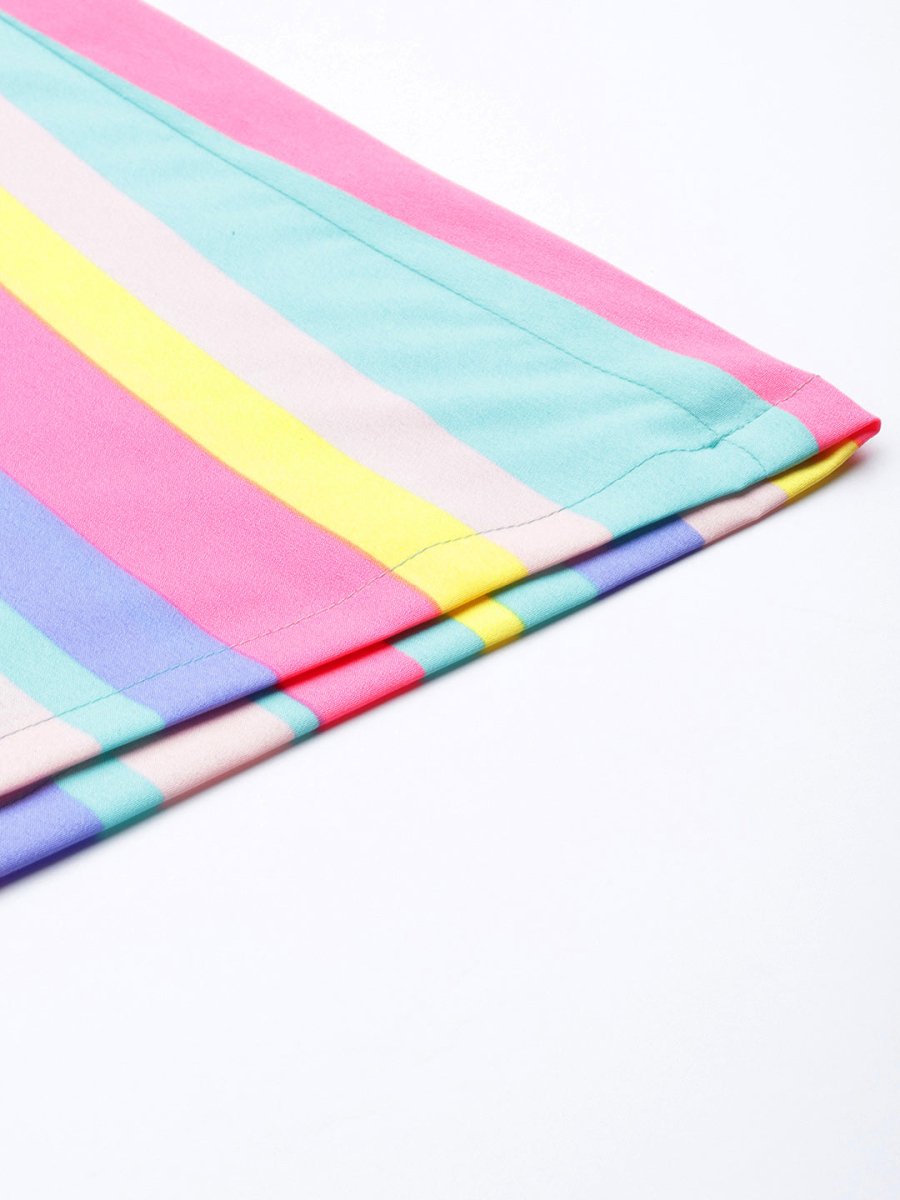 Ahalyaa Multicoloured Striped Basic Jumpsuit | Swadesiicart